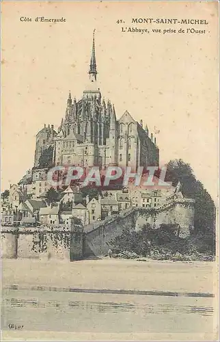 Ansichtskarte AK Mont Saint Michel L'Abbaye vue prise de l'Ouest