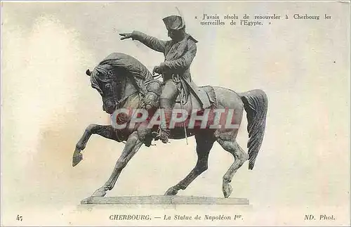 Cartes postales Cherbourg La Statue de Napoleon 1er