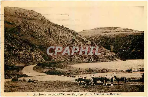 Ansichtskarte AK Environs de Roanne Paysage de la Loire a St Maurice Moutons Agneaux