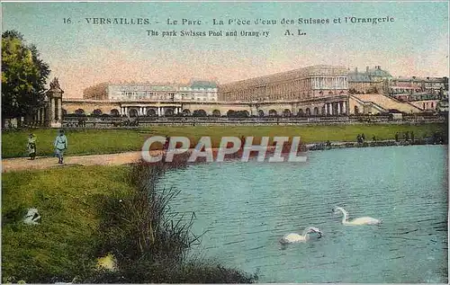 Cartes postales Versailles Le Parc La Place d'eau des Suisses et l'Orangerie