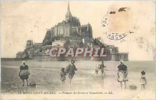 Cartes postales Le Mont Saint Michel Pecherus des Greves et Coquetieres