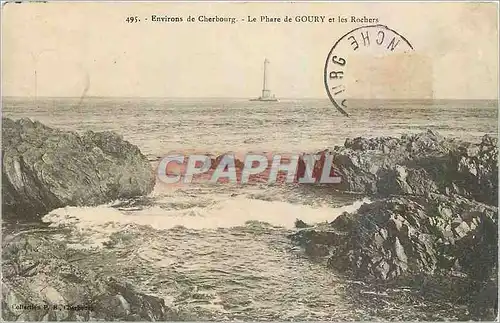 Cartes postales Environs de Cherbourg Le Phare de Goury et les Rochers