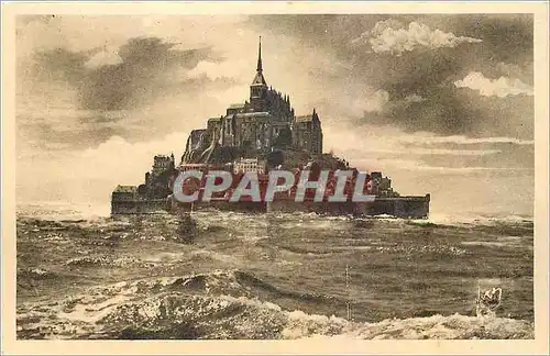 Cartes postales Mont St Michel Manche Le Mont par temps d'equinoxe