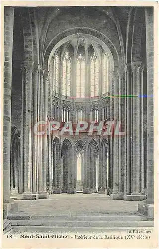 Cartes postales Mont Saint Michel Interieur de la Basilique