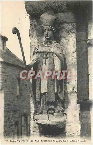 Ansichtskarte AK Lannion C du N Statue de St Divy