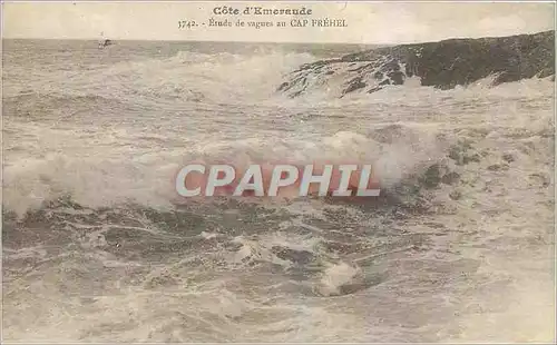 Ansichtskarte AK Cote d'Emeraude Etude de vagues au Cap Frehel
