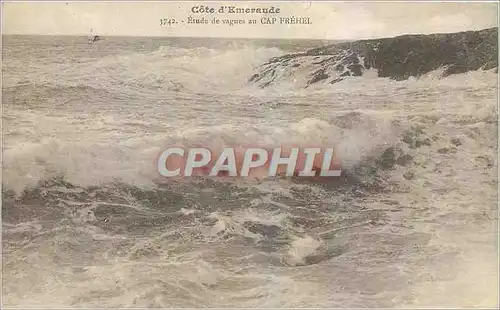 Cartes postales Cote d'Emeraude Etude de vagues au Cap Frehel