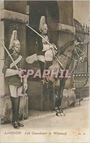 Cartes postales London Life Guardsmen at Whitehall Militaria