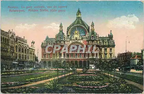 Cartes postales Anvers La gare centrale vue du square