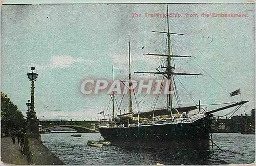 Ansichtskarte AK The Training Ship from the Embankment Bateau London