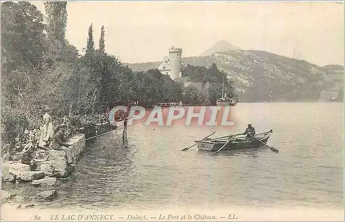 Cartes postales Le Lac d'Annecy Duingt Le Port et le Chateau Peche Pecheur