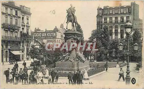 Cartes postales Lille La Statue de Faidherbe et la Place Richeve