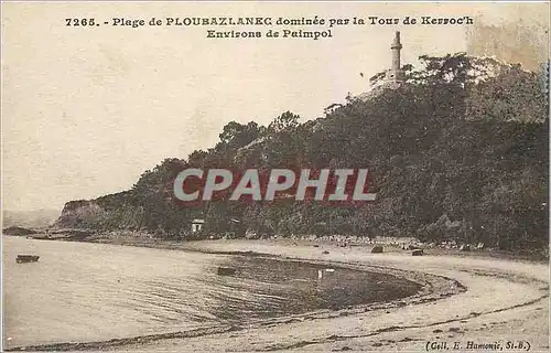 Cartes postales Plage de Ploubazlanec dominee par la Tour de Kerroc'h Environs de Paimpol