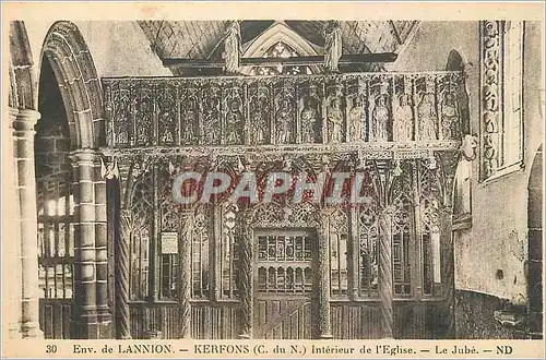 Cartes postales Env de Lannion Kerfons C du N Interieur de l'Eglise Le Jube