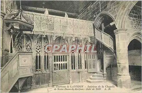 Cartes postales Environs de Lannion Interieur de la Chapelle de Notre Dame de Kerfons
