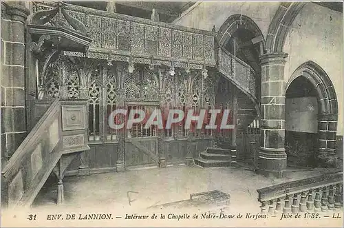 Cartes postales Env de Lannion Interieur de la Chapelle de Notre Dame de Kerfons