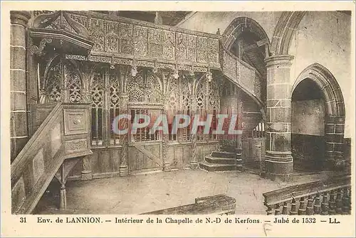 Cartes postales Env de Lannion Interieur de la Chapelle de ND de Kerfons