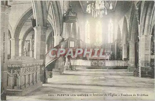 Cartes postales Plestin les Greves Interieur de l'Eglise Tombeau de St Effiam