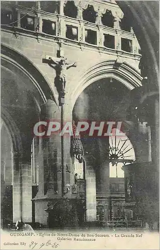 Ansichtskarte AK Guingamp Eglise de Notre Dame de Bon Secours La Grande Nef Galeries Renaissance