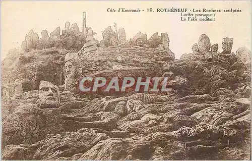 Cartes postales Rotheneuf Les Rochers sculptes Lucifer provoquant