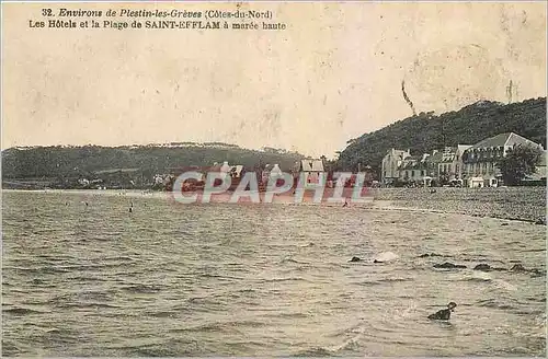 Cartes postales Environs de Plestin les Greves Cotes du Nord Les Hotel et la Plage de Saint Efflam a maree haute