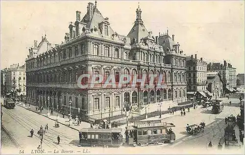 Cartes postales Lyon La Bourse Tramway Chocolat Menier