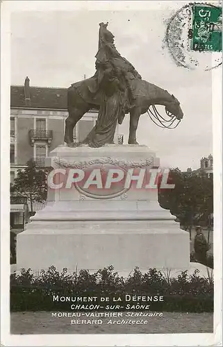 Cartes postales Monument de la Defense Chalon sur Saone Moreau Vauthier Statuaire Berard Architecte
