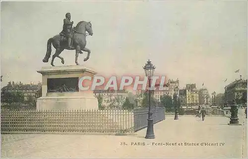 Cartes postales Paris Pont Neuf et Statue d'Henri IV