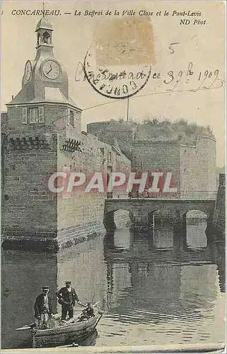 Cartes postales Concarneau Le Beffroi de la Ville Close et le Pont Levis