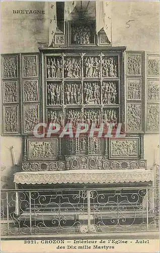 Cartes postales Crozon Interieur de l'Eglise Autel des Dix mille Martyrs