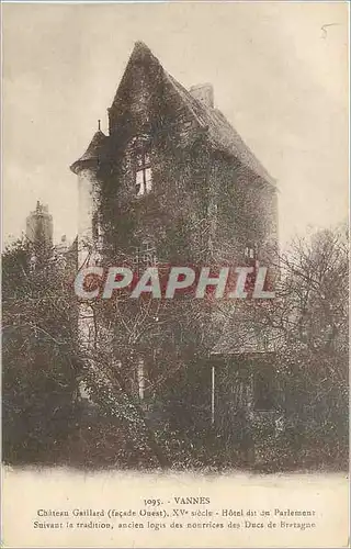 Cartes postales Vannes Chateau Gaillard Facade Ouest