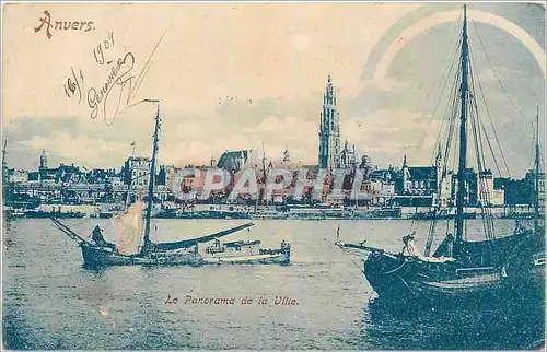 Ansichtskarte AK Anvers La Panorama de la Ville Bateaux