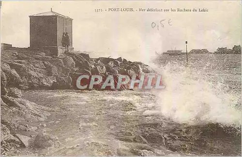 Cartes postales Port Louis Mer deferlant sur les Rochers du Lohie
