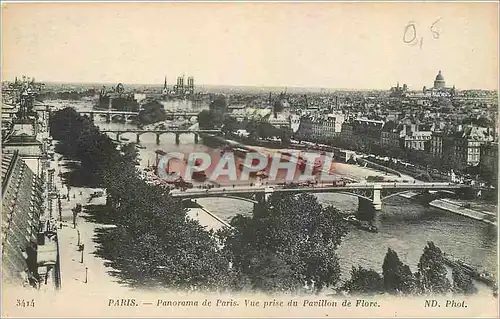 Cartes postales Paris Panorama de Paris Vue prise du Pavillon de Flore