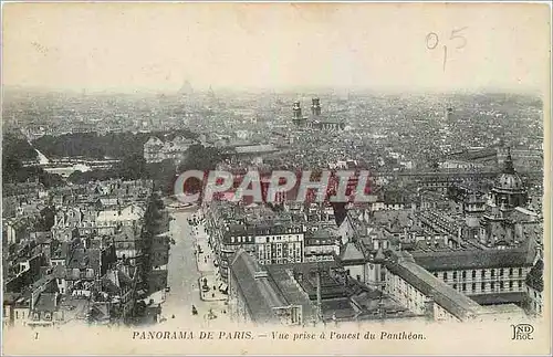 Cartes postales Panorama de Paris Vue prise a l'ouest du Pantheon