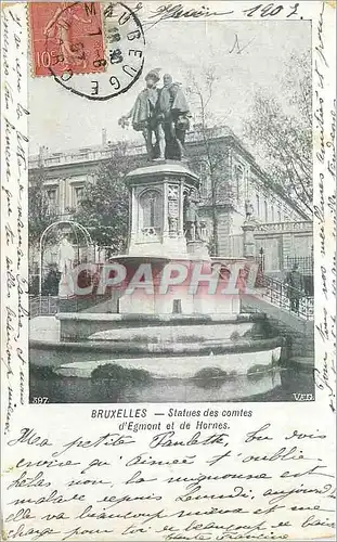 Cartes postales Bruxelles Statues des comtes d'Egmont et de Hornes