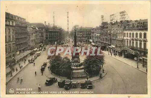 Cartes postales Bruxelles Place de Brouckere vers le Boulevard Anspach