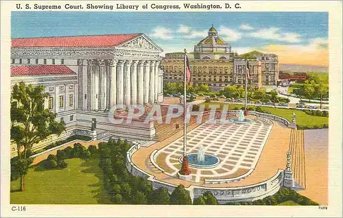Cartes postales US Supreme Court Showing Library of Congress Washington DC