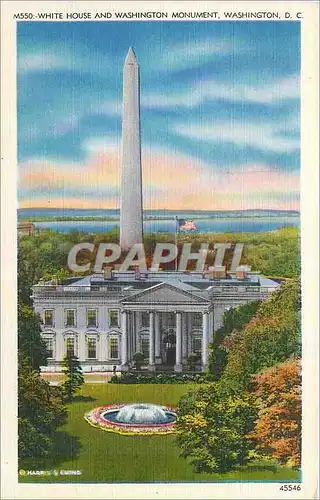 Cartes postales White House and Washington Monument Washington DC