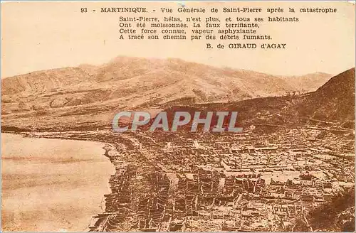 Ansichtskarte AK Martinique Vue Generale de Saint Pierre apres la catastrophe