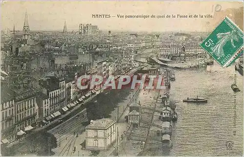 Cartes postales Nantes Vue panoramique du quai de la Fosse et de la Ville