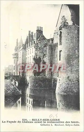 Cartes postales Sully sur Loire La Facade du Chateau avant la restauration des tours