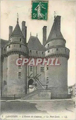 Ansichtskarte AK Langeais L'Entree du Chateau Le Pont Levis