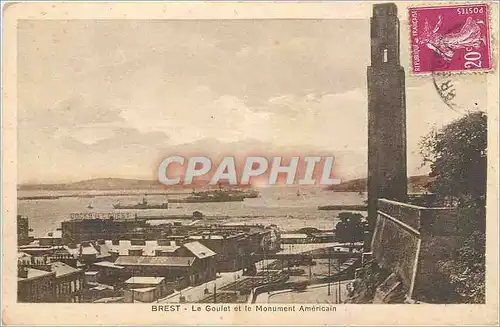 Cartes postales Brest Le Goulet et le Monument Americain