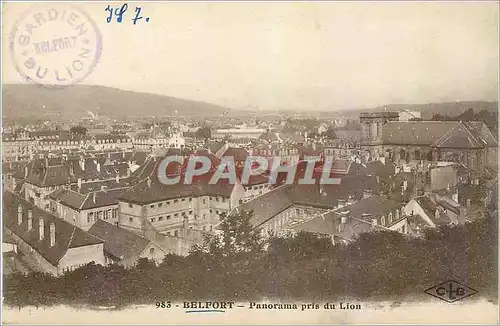 Cartes postales Belfort Panorama pris du Lion