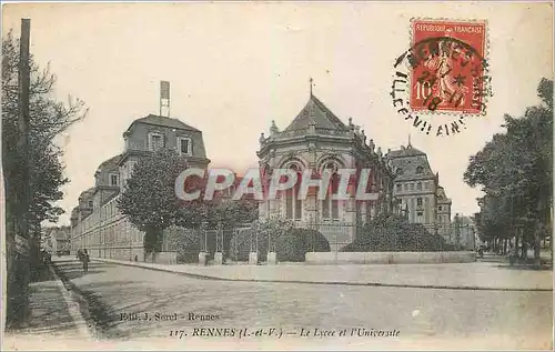 Cartes postales Rennes I et V Le Lycee et l'Universite