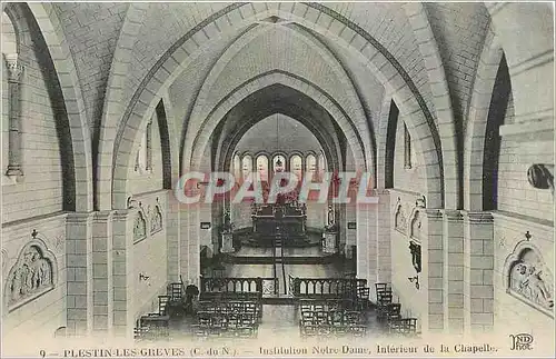 Ansichtskarte AK Plestin les Greves C du N Institution Notre Dame Interieur de la Chapelle