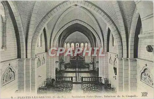 Cartes postales Plestin les Greves C du N Institution Notre Dame Interieur de la Chapelle