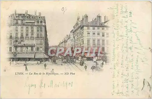 Cartes postales Lyon La Rue de la Republique