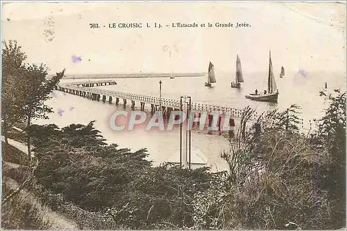 Cartes postales Le Croisic L'Estacade et la Grande Jetee Bateaux